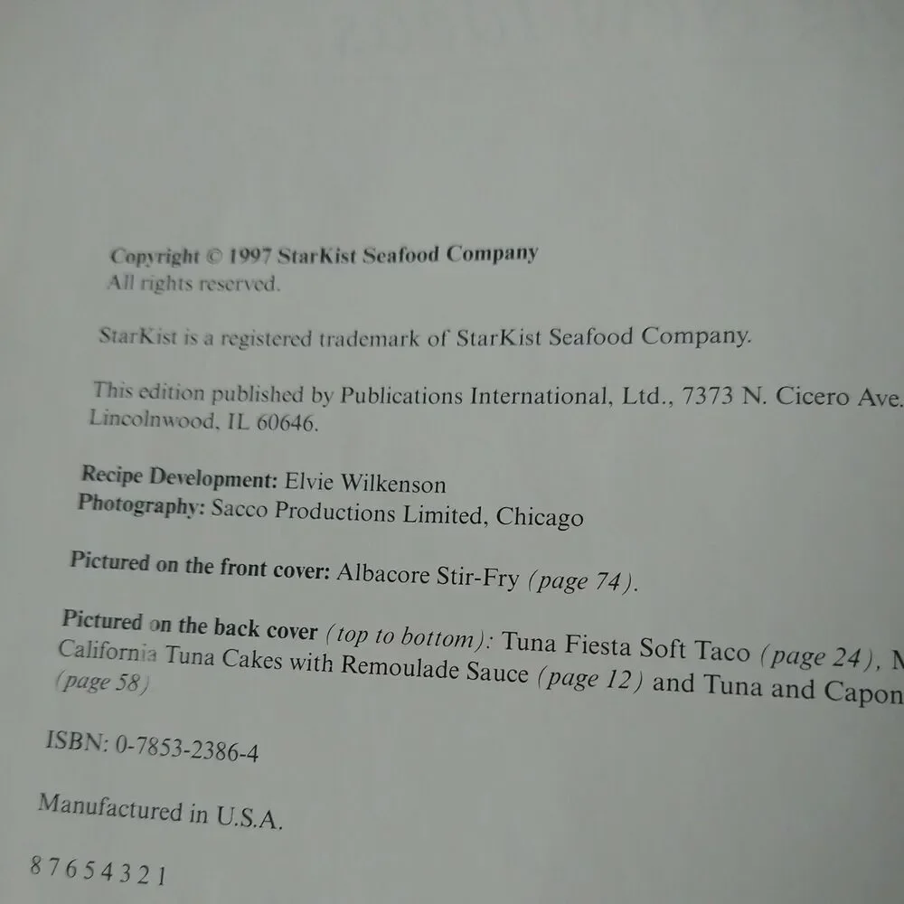 Tuna for Today : Tempting New Ideas by‎ StarKist Seafood Company Staff 1997 HC